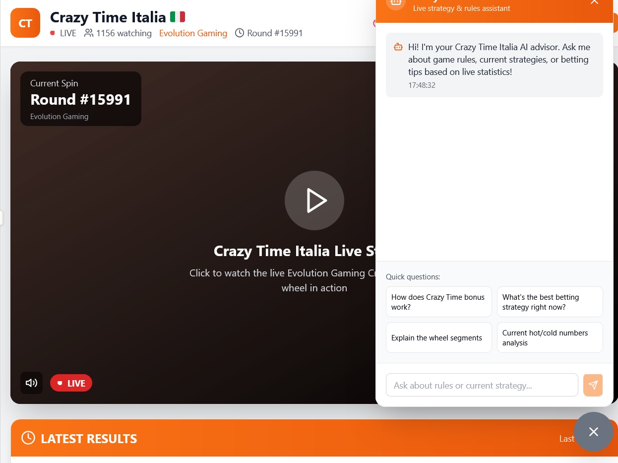 Crazy Time Italia - AI Assistant